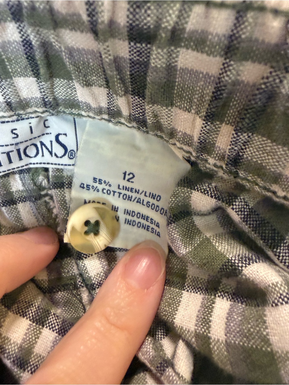 Basic Editions Green Plaid Women's Bermuda Shorts - Picture 7 of 8
